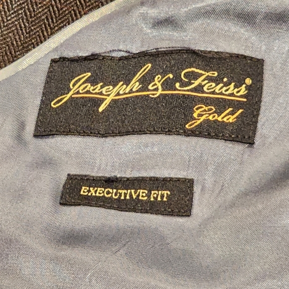 Joseph & Feiss Gold Executive Fit/Blue Plaid/ 42 Short/ Pre-owned - Picture 6 of 17